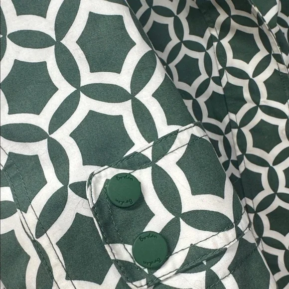 Boden Suki Waterproof green and white geometric patterned hooded XL jacket - Picture 6 of 8